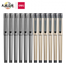 得力(deli)0.5mm商务中性笔水笔签字笔 办公用品 12支/盒黑S95