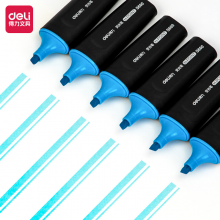 得力（deli）蓝色荧光笔重点醒目标记笔 手帐可用水性记号笔10支/盒 S600