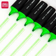 得力（deli）绿色荧光笔重点醒目标记笔 手帐可用水性记号笔 10支/盒 S600