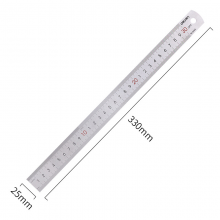 得力(deli)30cm不锈钢直尺 测量绘图刻度尺子 带公式换算表 办公用品 8463