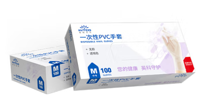 英科医疗 一次性PVC手套 劳保家务多用途 100只/盒 自然色大号L码 正品行货